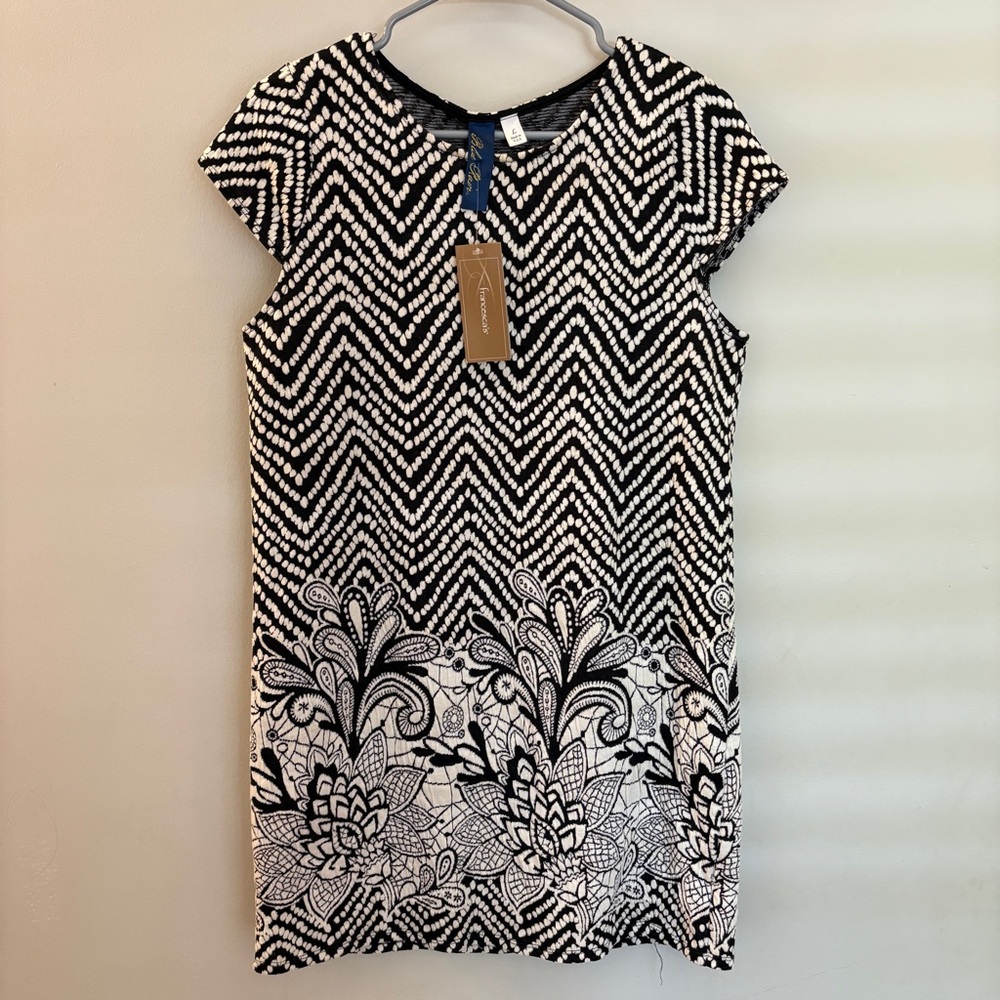 ✨ NWT Blue Rain Francesca’s Chevron Floral Shift Dress ✨